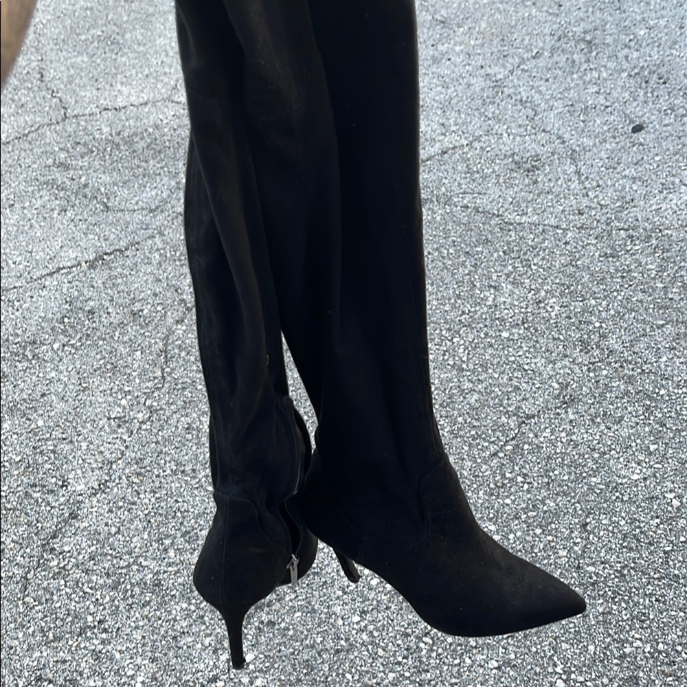 Thigh high super soft black heels boot